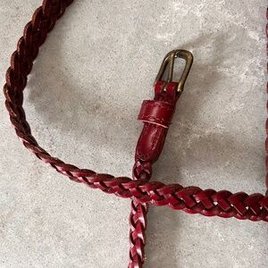 COPY - Red Braided Leather Belt